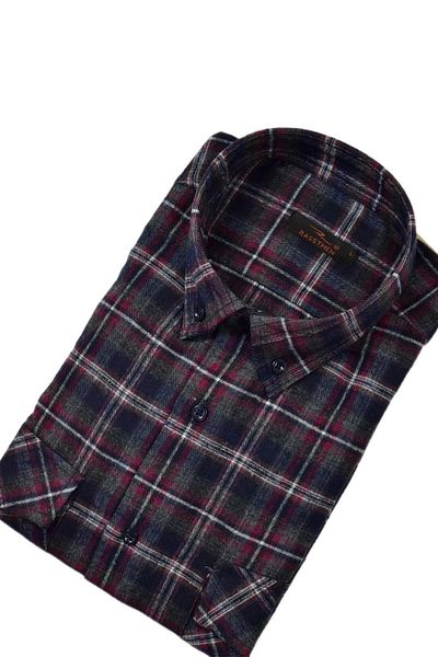 rasstmen Men's Cotton Winter Double Pocket Flap Color Shirt BGL-ST03264