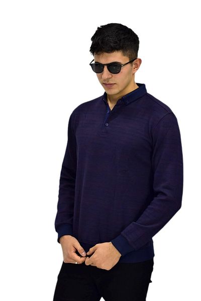Raymons Мъжки суитшърт с поло яка R2252 BGL-ST03199