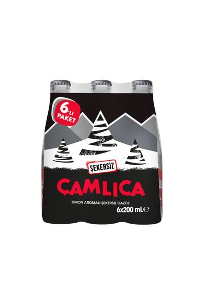 Çamlıca Limon Aromalı Şekersiz Gazoz 6x200 ml