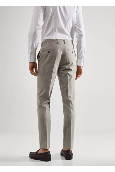 MANGO Man Süper Slim Fit Desenli Kumaş Pantolon