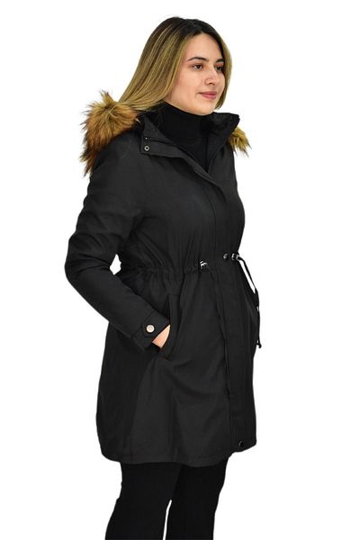 Woow Palton Bondid cu glugă pentru femei BR-3035 BGL-ST03287