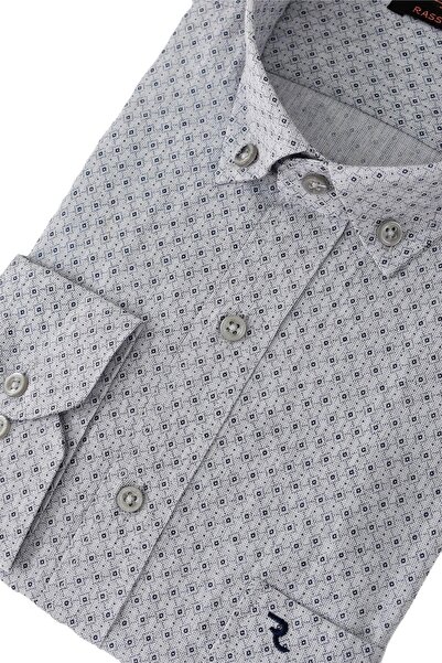 rasstmen Чоловіча класична сорочка з довгими рукавами в крапку Bgl-st02764