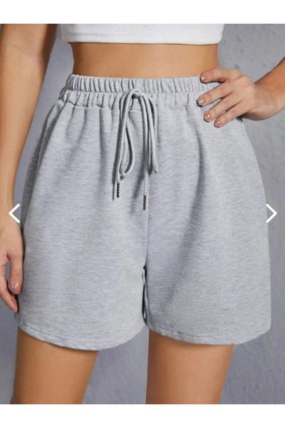 Boi Unisex Casual Cutout Καλοκαιρινό Κοντό Σορτς- Γυναικείο Μαύρο και Γκρι Loose Σορτς Άνετα Εποχιακά Σορτς-