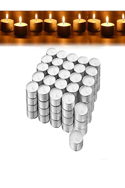 Lunarosa Design 100 Adet Tealight Mum Beyaz Uzun Süre Yanma
