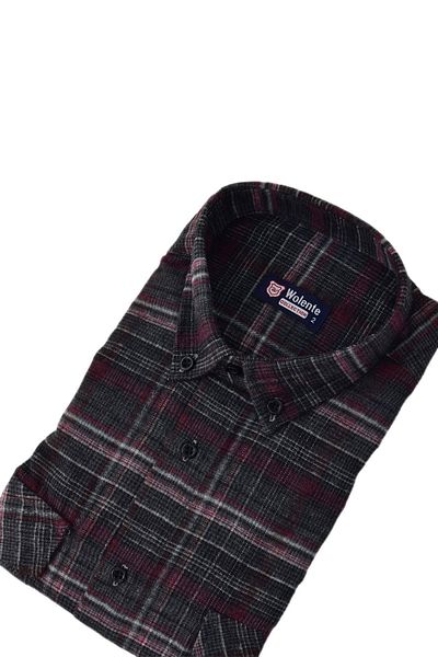 wolente Men's Cotton Winter Double Pocket Flap Shirt BGL-ST03166