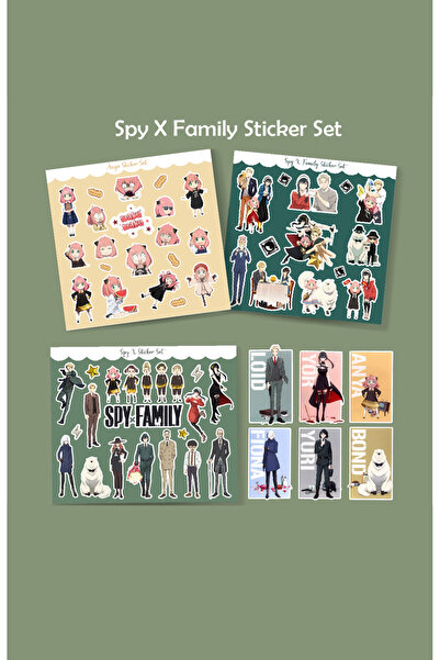 MiniThingsArt Spy X Family 4 Farklı Sticker Set - Etiket Kağıdı -spyxfamily-a...