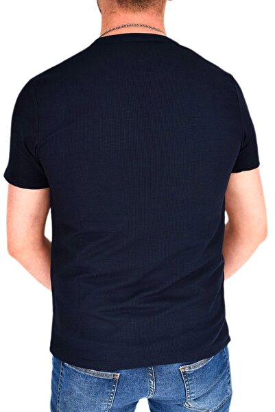 naykı Чоловіча футболка великого розміру з круглим вирізом Waffle Bglst01893