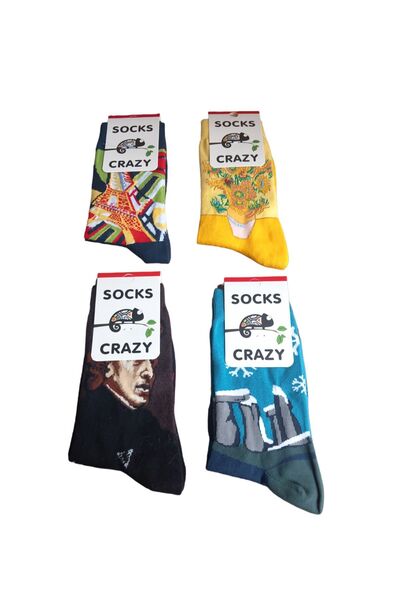 Crazy Socks 4 قطع 30/1 قطن إنتاج خاص