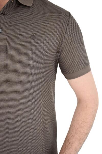 naykı Ανδρικό μπλουζάκι με γιακά πόλο με σχέδιο βάφλα - Bgl-st01941