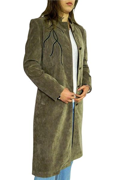 Eflatun Women's Brown Velvet Tunic Efl3149