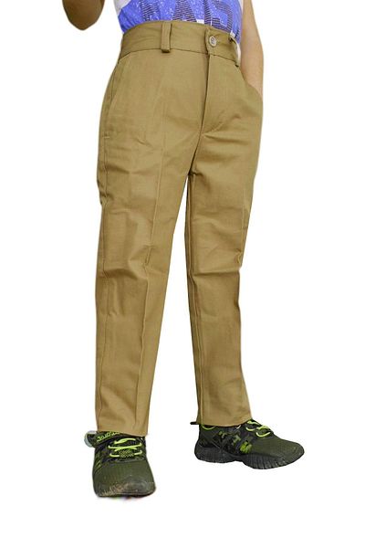 RUBB JEANS Beige Canvas Trousers - College Back Elastic, Bgl-st01788