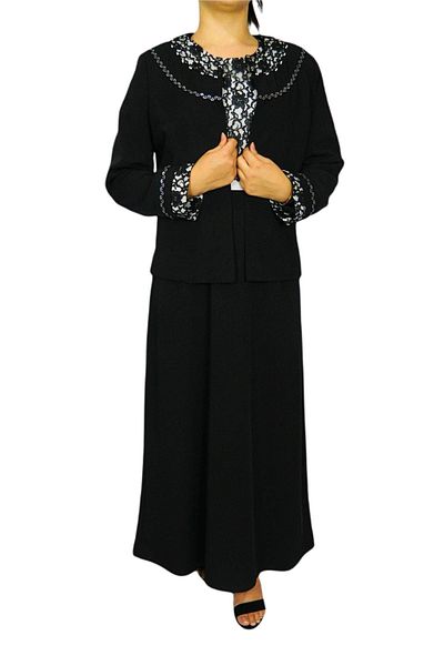 Sembol Women's Black Stone Evening Dress Set Vivendi Ww8384