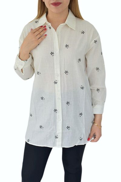 She Women's Cream Floral Shirt 71321 Bgl-st02905