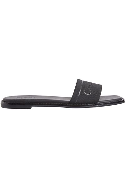Calvin Klein Černé dámské pantofle - podrobné logo