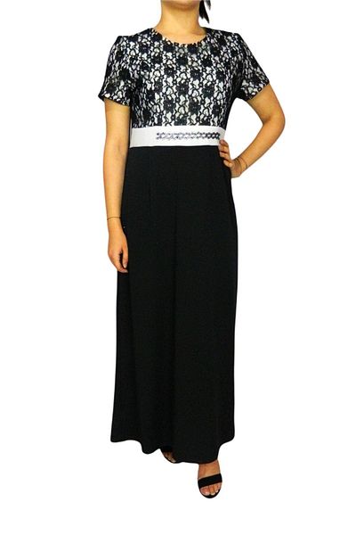 Sembol Women's Black Stone Evening Dress Set Vivendi Ww8384