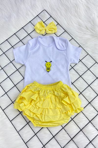 ADABEBEK New Season Baby Girl Frilly Shorts Combination with Fruit Figure Bandana Accessories