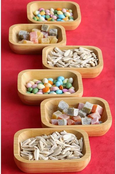 SepetçiBaba Bamboo Rectangular Snack Bowl Single 1 Piece