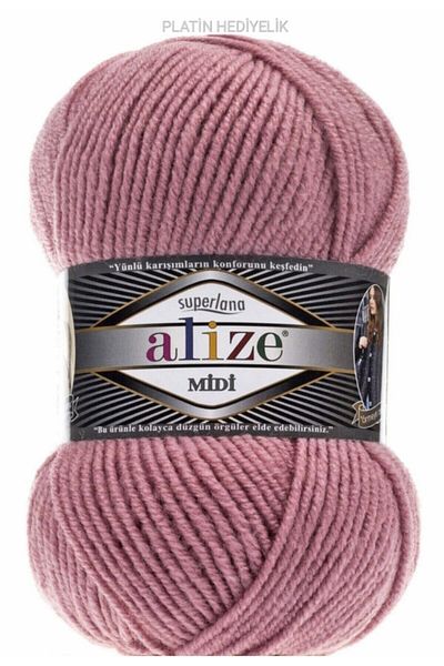 Alize ( 5 Τεμάχια ) Superlana Midi 204 Νήματα Πλεκτού Χεριού για Γιλέκο Χακί Κλωστή Σκarf Πλέκτου