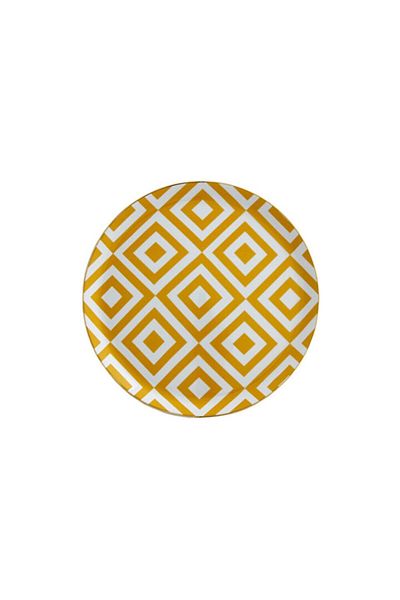 Porland Morocco Patterned 4 Yellow 24 Cm Flat Plate Bag