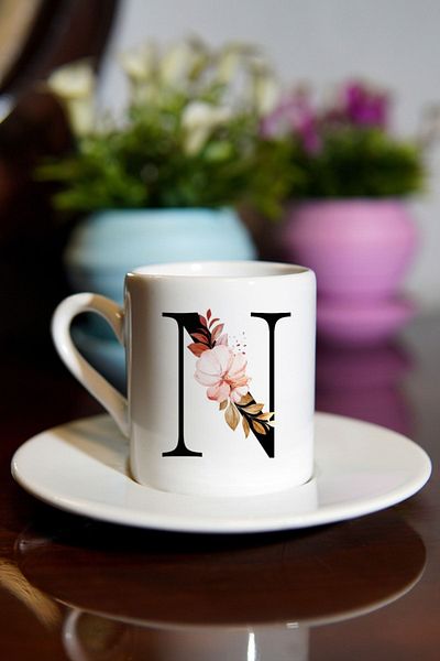 Dressy Home N Letter Cup - Letter Written Coffee Cup