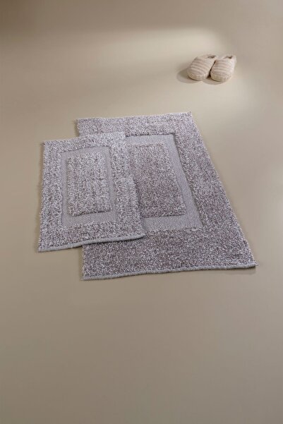 İrya Madison %100 Pamuk Banyo Paspası 2'li Gri 40x60+60x90