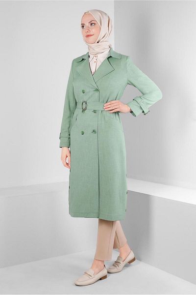 Alvina KRUVAZE COLLAR BELTED BUTTONED TRENCH COAT 10758
