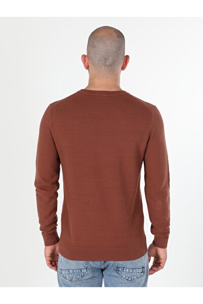 Colin's Orange Crew Neck Regular Fit Men's Sweater - Cl 1046786