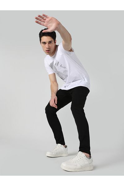 Colin's Tricou cu mânecă scurtă cu imprimeu alb pentru bărbați - Regular Fit Cl 1057076
