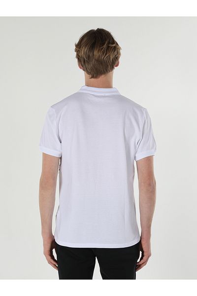 Colin's Tricou cu gât polo pentru bărbați cu imprimeu alb - mânecă scurtă Cl 1057576