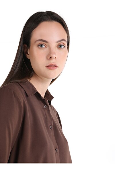Colin's Women's Long Sleeve Regular Fit Shirt - Brown Cl 1050927