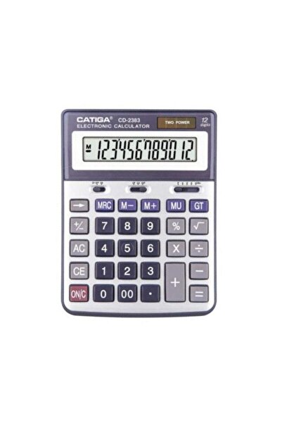 Genel Markalar Tiga CD-2383 12 Haneli Masaüstü Hesap Makinesi Metal Yüzey Büy...