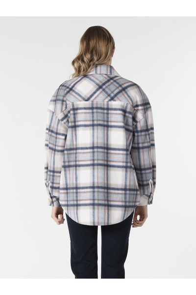 Colin's Regular Fit Pocket Λεπτομερές καρό μοτίβο Πολύχρωμο Γυναικείο Παλτό Cl 1057287