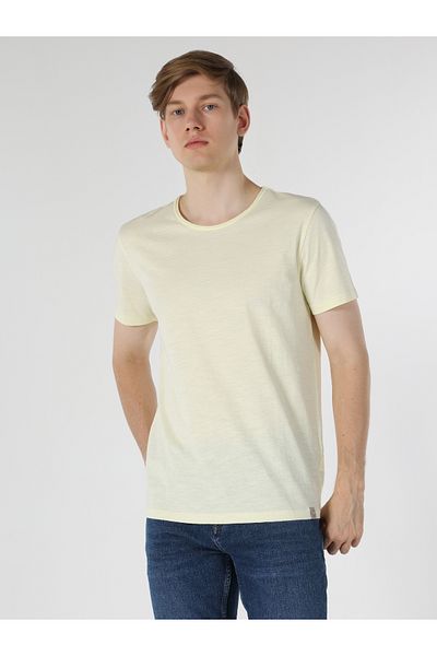 Colin's Regular Fit Crew Neck Basic Yellow Men's Short Sleeve T-Shirt Cl 1058580