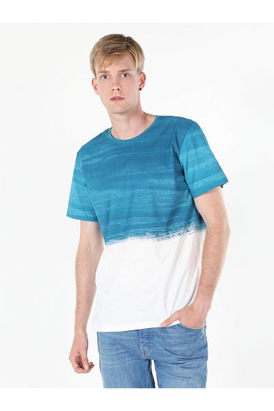Colin's Tricou cu mânecă scurtă pentru bărbați, cu decolteu rotund, albastru Cl1058707
