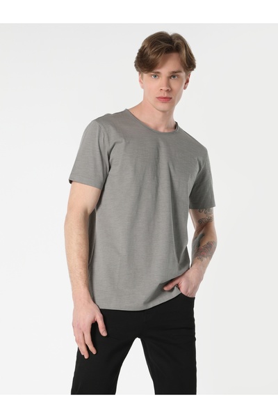 Colin's Regular Fit Crew Neck Basic Green Men's Short Sleeve T-Shirt Cl 1058580