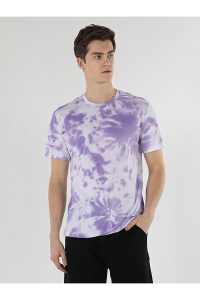 Colin's Comfort Fit Crew Neck Purple Men's Short Sleeve t Shirt Cl 1058669
