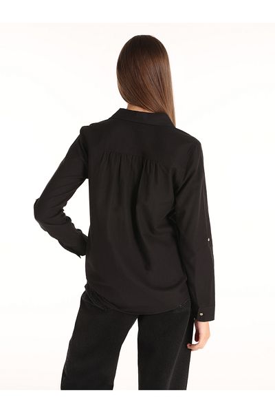 Colin's Bluză de damă cu guler cămașă neagră - U.Kol CL 1058747