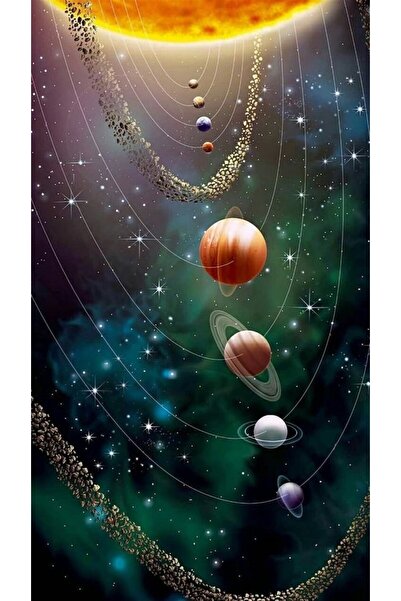 Marcel Kristal Tablo Muhteşem Galaksi Marcel Sanat Elmas Mozaik Tablo 43x76 Cm