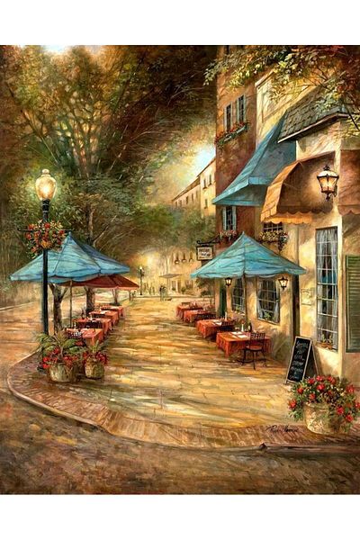 MARCEL SANAT Restaurant Street Pixart Art Diamond Mosaic Painting Diamond Turkey 46*56