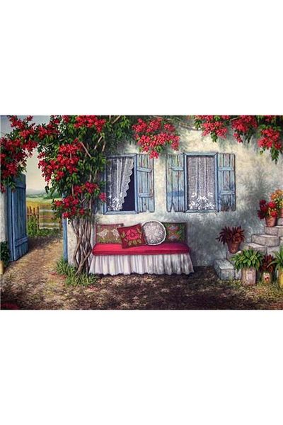 MARCEL SANAT Garden of the Village House Diamond Mosaic Painting 86x58cm
