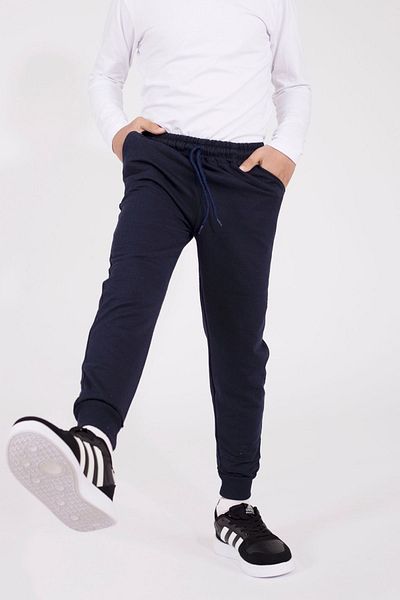 han elegant Pantaloni de jogger unisex pentru fete și băieți, cu 2 buzunare cu șnur, talie elastică și tiv cu nervuri