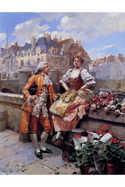 Marcel Kristal Tablo Çiçek Satıcısı Marcel Sanat Elmas Mozaik Tablo 64x84cm