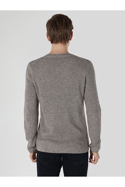 Colin's Мъжки плетен пуловер - Slim Fit, Кафяв, CL1061674