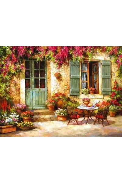 MARCEL SANAT 69x51 Large Italian Home's Garden Diamond Mosaic Painting