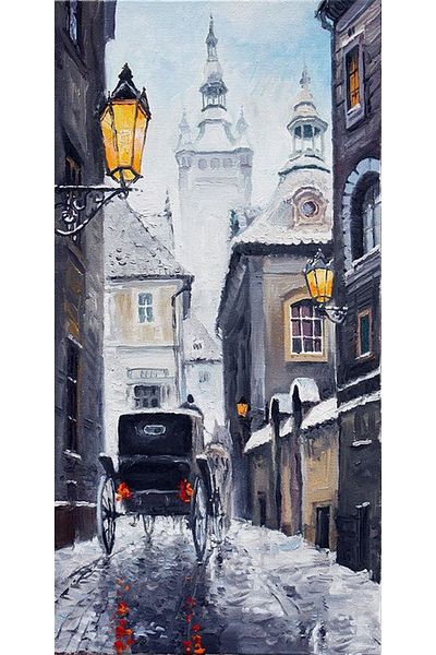 MARCEL SANAT Snowwalk in Old Europe Diamond Mosaic Painting 30x61cm