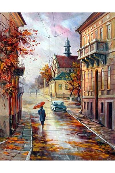 MARCEL SANAT A Rainy Day in Autumn Diamond Mosaic Painting 40x50cm