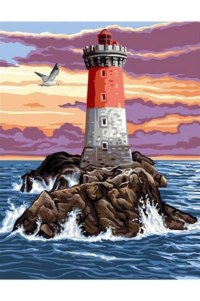 Marcel Kristal Tablo Lighthouse Marcel Art Diamond Mosaic Painting 38x51cm