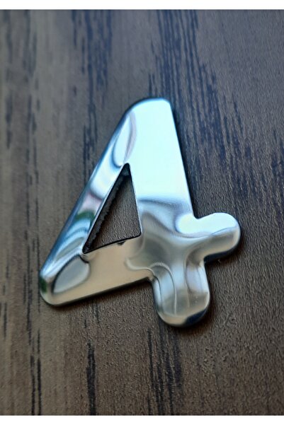 Hırdavat Kapı Numarası 4.2 Cm Metal Krom Kendinden Yapışkanlı No 4