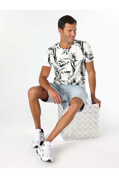 Colin's Tricou alb cu mânecă scurtă pentru bărbați Regular Fit - Cl 1061538