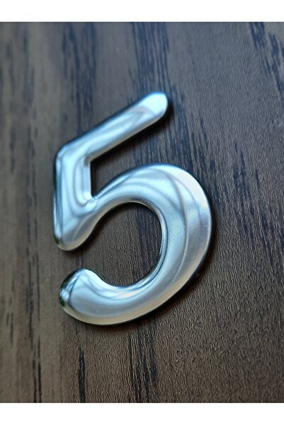 Hırdavat 4.2 cm Metal Krom Kendinden Yapışkanlı Kapı Numarası No5